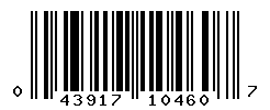 UPC barcode number 043917104607