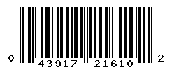UPC barcode number 043917216102