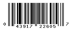 UPC barcode number 043917226057