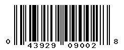 UPC barcode number 043929090028