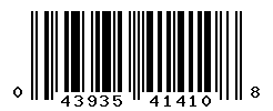 UPC barcode number 043935414108