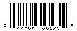 UPC barcode number 044000001759