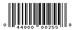 UPC barcode number 044000002558