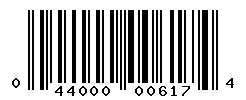 UPC barcode number 044000006174