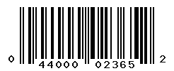 UPC barcode number 044000023652