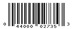 UPC barcode number 044000027353