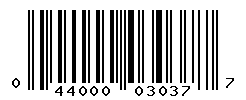 UPC barcode number 044000030377