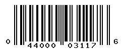 UPC barcode number 044000031176