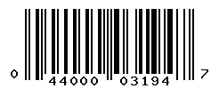 UPC barcode number 044000031947