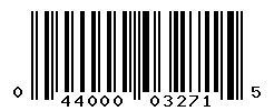 UPC barcode number 044000032715