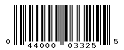 UPC barcode number 044000033255