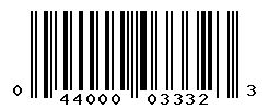 UPC barcode number 044000033323