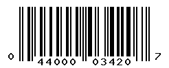 UPC barcode number 044000034207