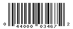 UPC barcode number 044000034672