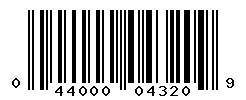 UPC barcode number 044000043209