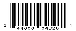 UPC barcode number 044000043261