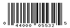 UPC barcode number 044000055325