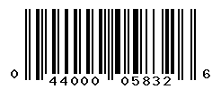 UPC barcode number 044000058326