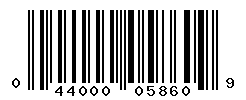 UPC barcode number 044000058609