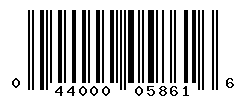 UPC barcode number 044000058616