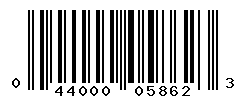 UPC barcode number 044000058623