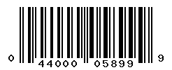 UPC barcode number 044000058999