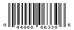 UPC barcode number 044000063306