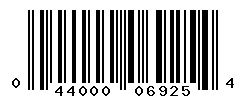 UPC barcode number 044000069254