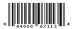 UPC barcode number 044000071134