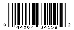 UPC barcode number 044007341582