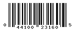 upc 044100231605 barcode image