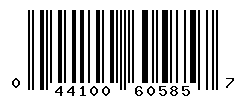 UPC barcode number 044100605857