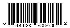 UPC barcode number 044100609862