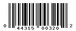 UPC barcode number 044315003202