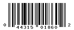 UPC barcode number 044315018602