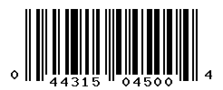 UPC barcode number 044315045004