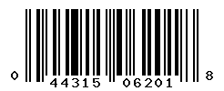 UPC barcode number 044315062018