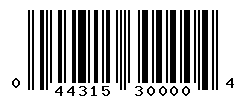 UPC barcode number 044315300004
