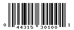 UPC barcode 044315301001