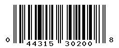 UPC barcode number 044315302008