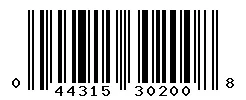 UPC barcode 044315302008