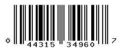 UPC 044315349607 barcode image