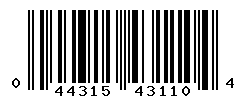 UPC barcode number 044315431104