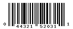 UPC 044321520311 barcode image