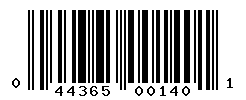 UPC barcode number 044365001401