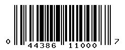 UPC barcode number 044386110007