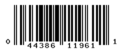 UPC barcode number 044386119611