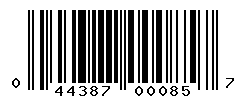 UPC barcode number 044387000857