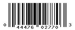 UPC barcode 044476027703