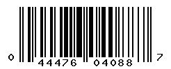 UPC barcode number 044476040887